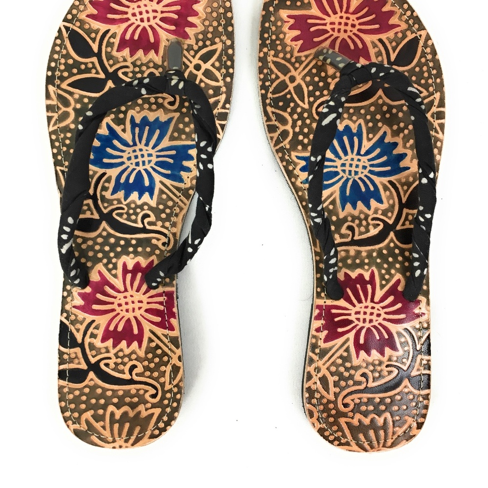 NEW - Leather Flip Flops Sandals - Picture 6 of 6